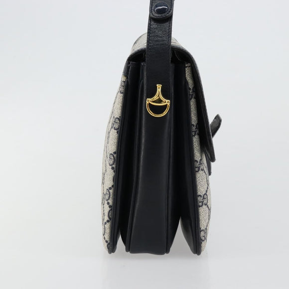 GUCCI GG Supreme Shoulder Bag PVC Navy Gold 14 01 4084 Auth 184523