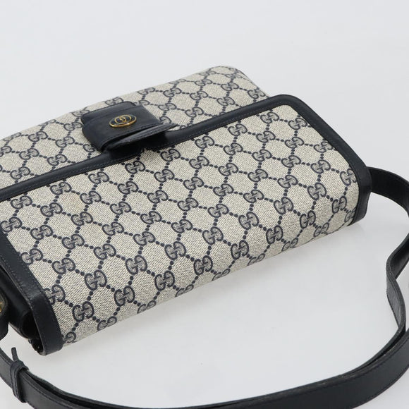 GUCCI GG Supreme Shoulder Bag PVC Navy Gold 14 01 4084 Auth 184523