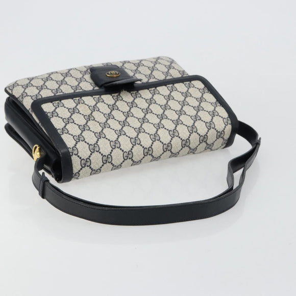 GUCCI GG Supreme Shoulder Bag PVC Navy Gold 14 01 4084 Auth 184523