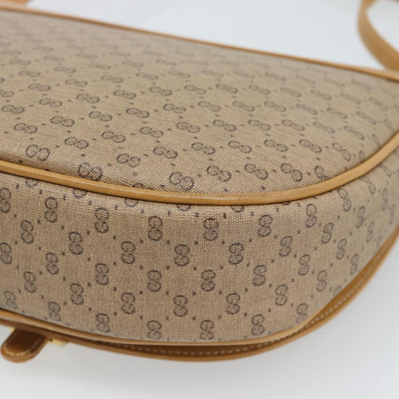 GUCCI Micro GG Supreme Umhängetasche PVC Beige Gold Auth 184524