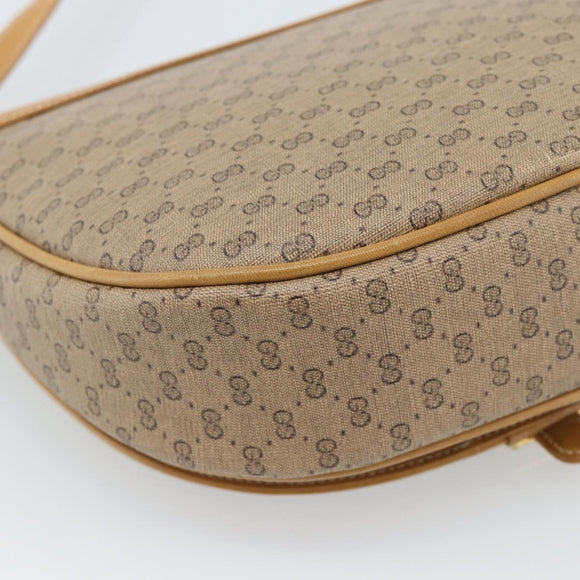 GUCCI Micro GG Supreme Umhängetasche PVC Beige Gold Auth 184524