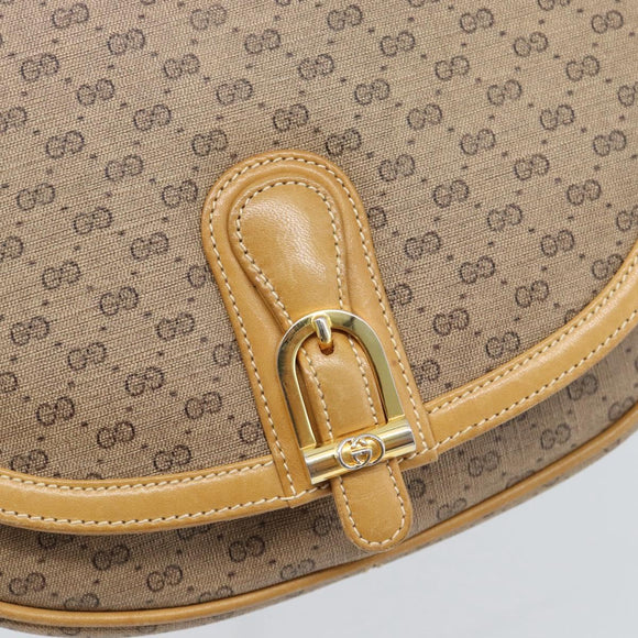 GUCCI Micro GG Supreme Umhängetasche PVC Beige Gold Auth 184524