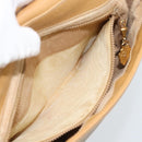 GUCCI Micro GG Supreme Umhängetasche PVC Beige Gold Auth 184524-21