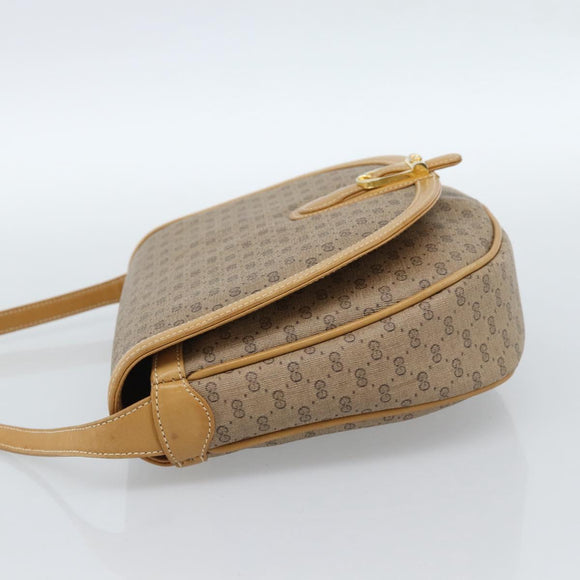 GUCCI Micro GG Supreme Umhängetasche PVC Beige Gold Auth 184524