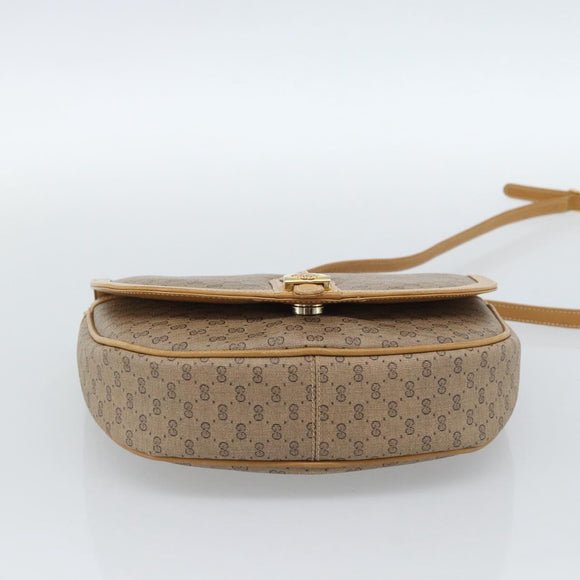 GUCCI Micro GG Supreme Umhängetasche PVC Beige Gold Auth 184524