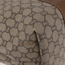 GUCCI GG Supreme Web Sherry Line Boston Bag PVC Beige Red Green Auth 184525-9