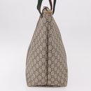 GUCCI GG Supreme Web Sherry Line Boston Bag PVC Beige Red Green Auth 184525-4