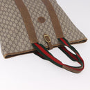 GUCCI GG Supreme Web Sherry Line Boston Bag PVC Beige Red Green Auth 184525-6