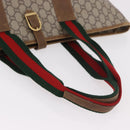GUCCI GG Supreme Web Sherry Line Boston Bag PVC Beige Red Green Auth 184525-7