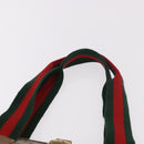 GUCCI GG Supreme Web Sherry Line Boston Bag PVC Beige Red Green Auth 184525-8