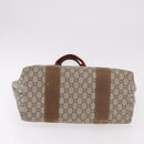 GUCCI GG Supreme Web Sherry Line Boston Bag PVC Beige Red Green Auth 184525-5
