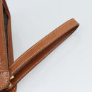 CELINE Macadam Canvas Clutch Tas PVC Leer Bruin Goud Auth 184528-13