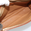 CELINE Macadam Canvas Clutch Tas PVC Leer Bruin Goud Auth 184528-16