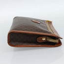 CELINE Macadam Canvas Clutch Tas PVC Leer Bruin Goud Auth 184528-5