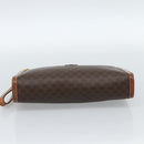 CELINE Macadam Canvas Clutch Tas PVC Leer Bruin Goud Auth 184528-7