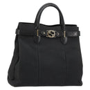 GUCCI Canvas Tote Bag Black Gold 114888 Auth 184529-1