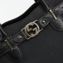 GUCCI Canvas Tote Bag Black Gold 114888 Auth 184529-17