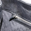 GUCCI Canvas Tote Bag Black Gold 114888 Auth 184529-21