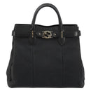 GUCCI Canvas Tote Bag Black Gold 114888 Auth 184529-13