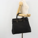 GUCCI Canvas Tote Bag Black Gold 114888 Auth 184529-23