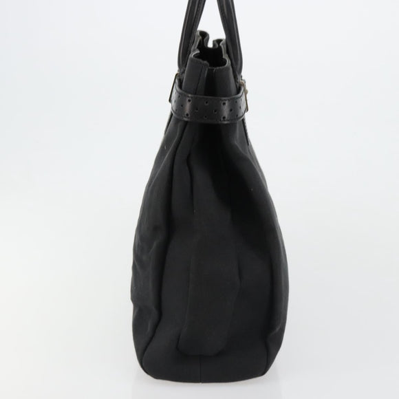 GUCCI Canvas Tote Bag Black Gold 114888 Auth 184529