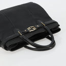 GUCCI Canvas Tote Bag Black Gold 114888 Auth 184529-6