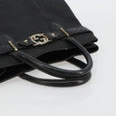 GUCCI Canvas Tote Bag Black Gold 114888 Auth 184529-7