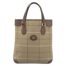 Burberrys Nova Check Tote Bag Canvas Beige Gold Auth 184530-13