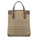 Burberrys Nova Check Tote Bag Canvas Beige Gold Auth 184530-2