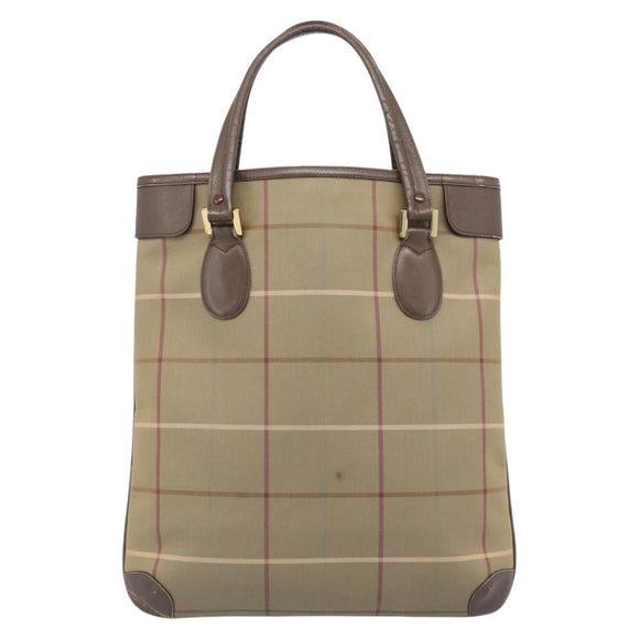 Burberrys Nova Check Tote Bag Canvas Beige Gold Auth 184530