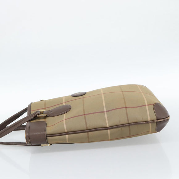 Burberrys Nova Check Tote Bag Canvas Beige Gold Auth 184530