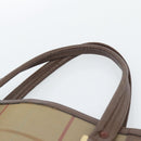 Burberrys Nova Check Tote Bag Canvas Beige Gold Auth 184530-8