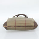 Burberrys Nova Check Tote Bag Canvas Beige Gold Auth 184530-5