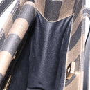 FENDI Pecan Canvas Tote Bag PVC Brown Black Auth 184531A-18