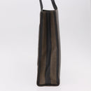 FENDI Pecan Canvas Tote Bag PVC Brown Black Auth 184531A-3