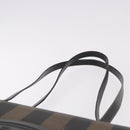 FENDI Pecan Canvas Tote Bag PVC Brown Black Auth 184531A-9