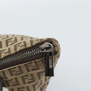 FENDI Zucchino Canvas Hand Bag Beige Silver Auth 184532-14