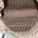 FENDI Zucchino Canvas Hand Bag Beige Silver Auth 184532-16