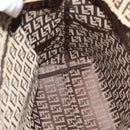 FENDI Zucchino Canvas Hand Bag Beige Silver Auth 184532-18