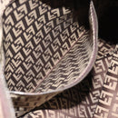 FENDI Zucchino Canvas Hand Bag Beige Silver Auth 184532-20