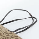 FENDI Zucchino Canvas Hand Bag Beige Silver Auth 184532-8
