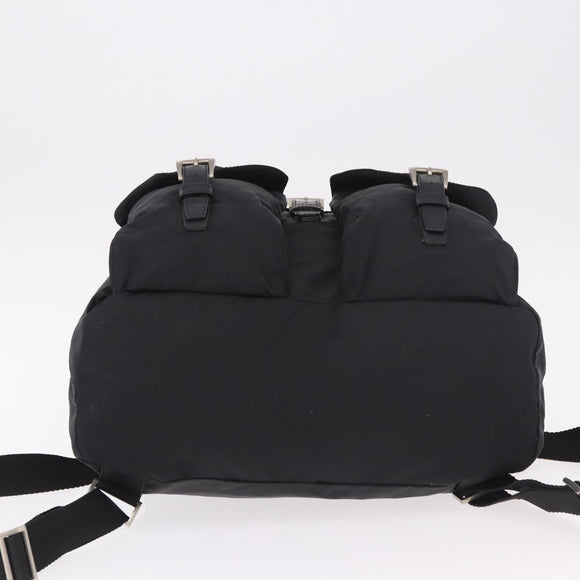 PRADA Backpack Nylon Black Silver Auth 184534A