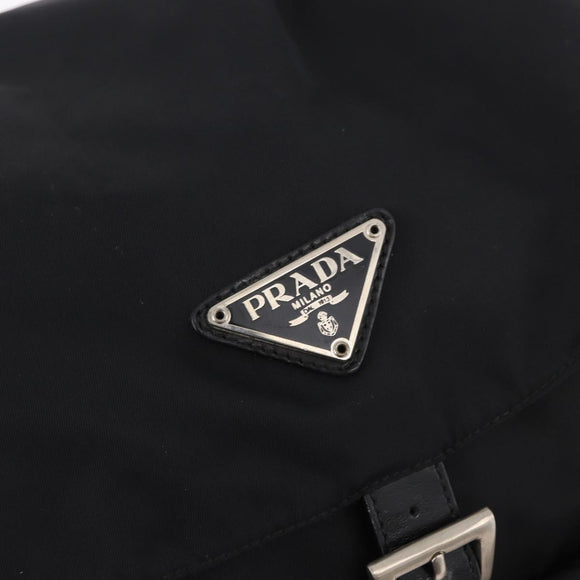 PRADA Backpack Nylon Black Silver Auth 184534A