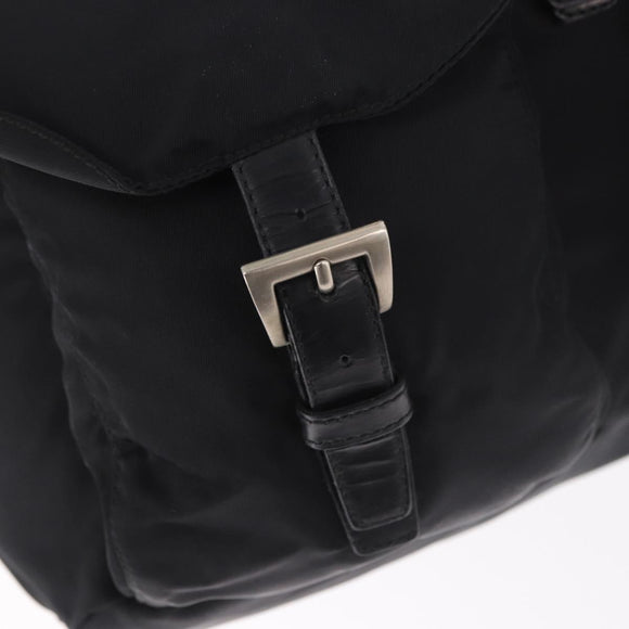 PRADA Backpack Nylon Black Silver Auth 184534A