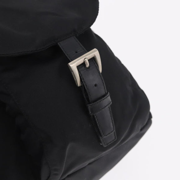 PRADA Backpack Nylon Black Silver Auth 184534A