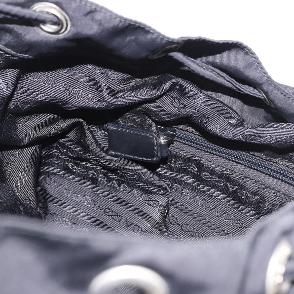 PRADA Backpack Nylon Black Silver Auth 184534A