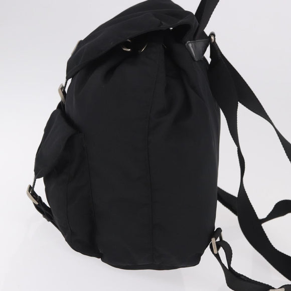PRADA Backpack Nylon Black Silver Auth 184534A