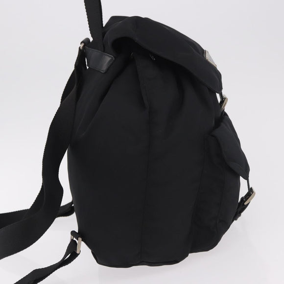 PRADA Backpack Nylon Black Silver Auth 184534A