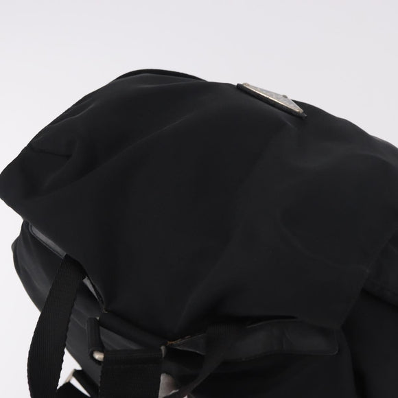 PRADA Backpack Nylon Black Silver Auth 184534A
