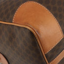 CELINE Macadam Canvas Boston Bag PVC Leather Brown Gold Auth 184535A-11